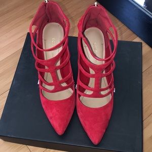 Red suede heels. Great condition
